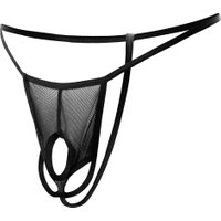 String im Fishnet-Look, mit 3 Öffnungen für Penis und Hoden